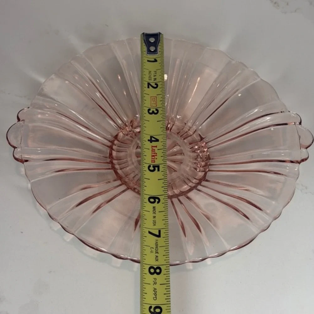 Anchor Hocking Pink Depression Glass‎ Old Cafe Shallow Dish 8.0